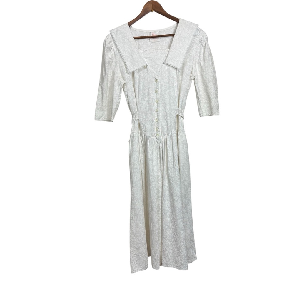 VTG Eber San Fran Dress sailor-style collar floral or jacquard Romantic Prairie